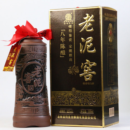 吉林老泥窖白酒八年陈酿52度纯粮酒特香型500ml/瓶东北特产礼盒 - 图0