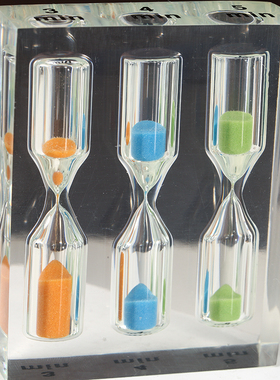 沙漏计时器儿童专用透明水晶3分钟流沙瓶漏斗定时间管理自律学习