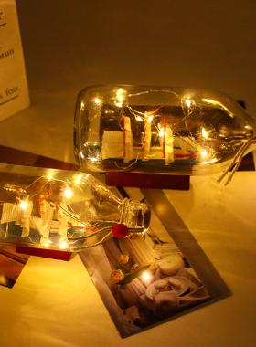 玻璃瓶发光装饰地中海