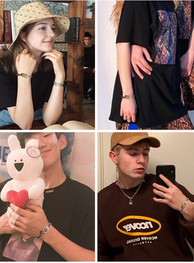 韩版情侣嘻哈风蹦迪潮男配饰手链