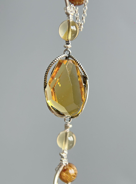 「ORIGINAL初九水晶」黄水晶  铜发晶 碎银