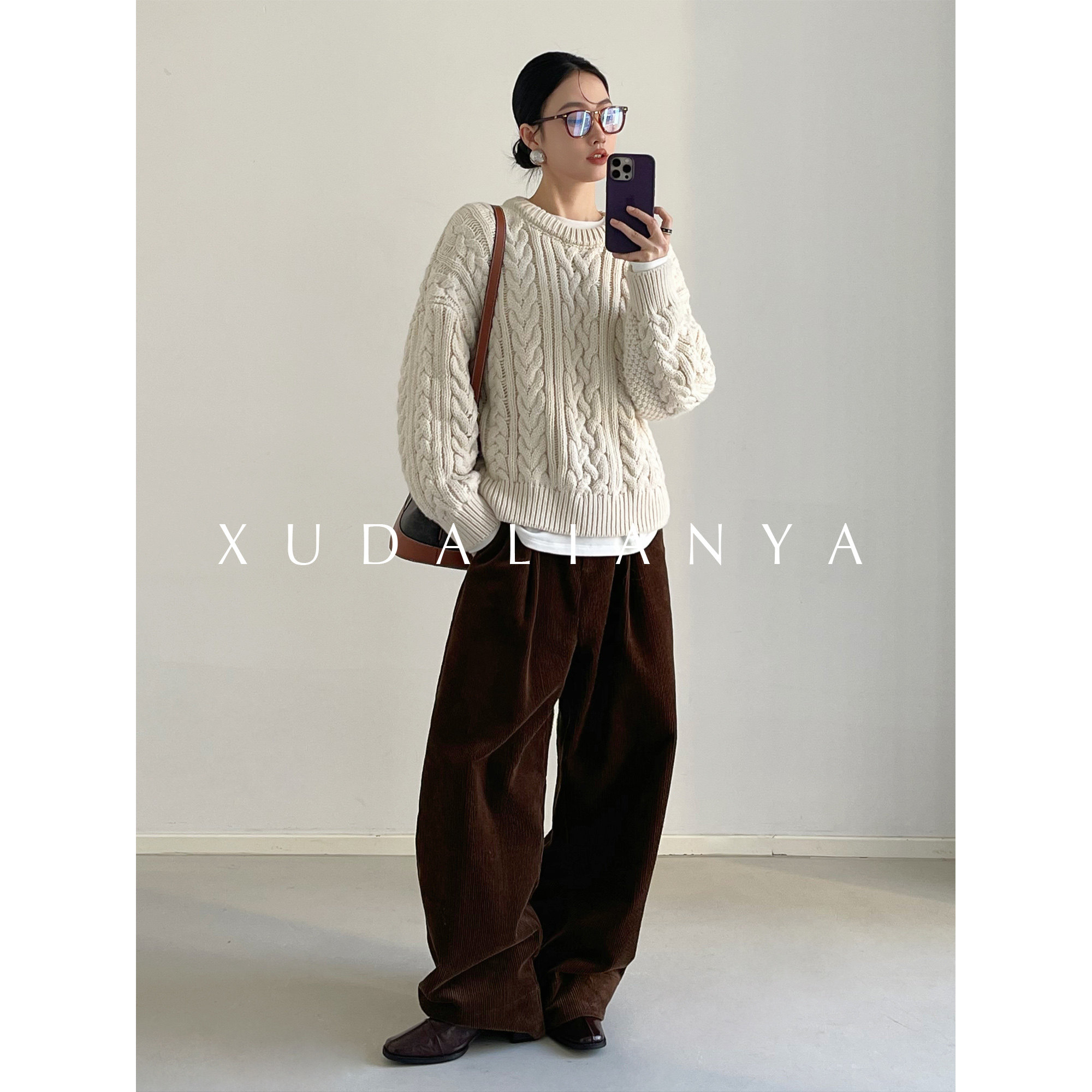 徐大脸吖定制 慵懒氛围重工粗棒针织衫秋冬韩系麻花费尔岛毛衣女,淘宝优惠券,粉丝福利购,淘宝优惠卷