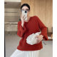Raccoon wool loose slouchy V-neck sweater