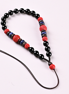 恋妍翡翠玉器编织车钥匙手把件