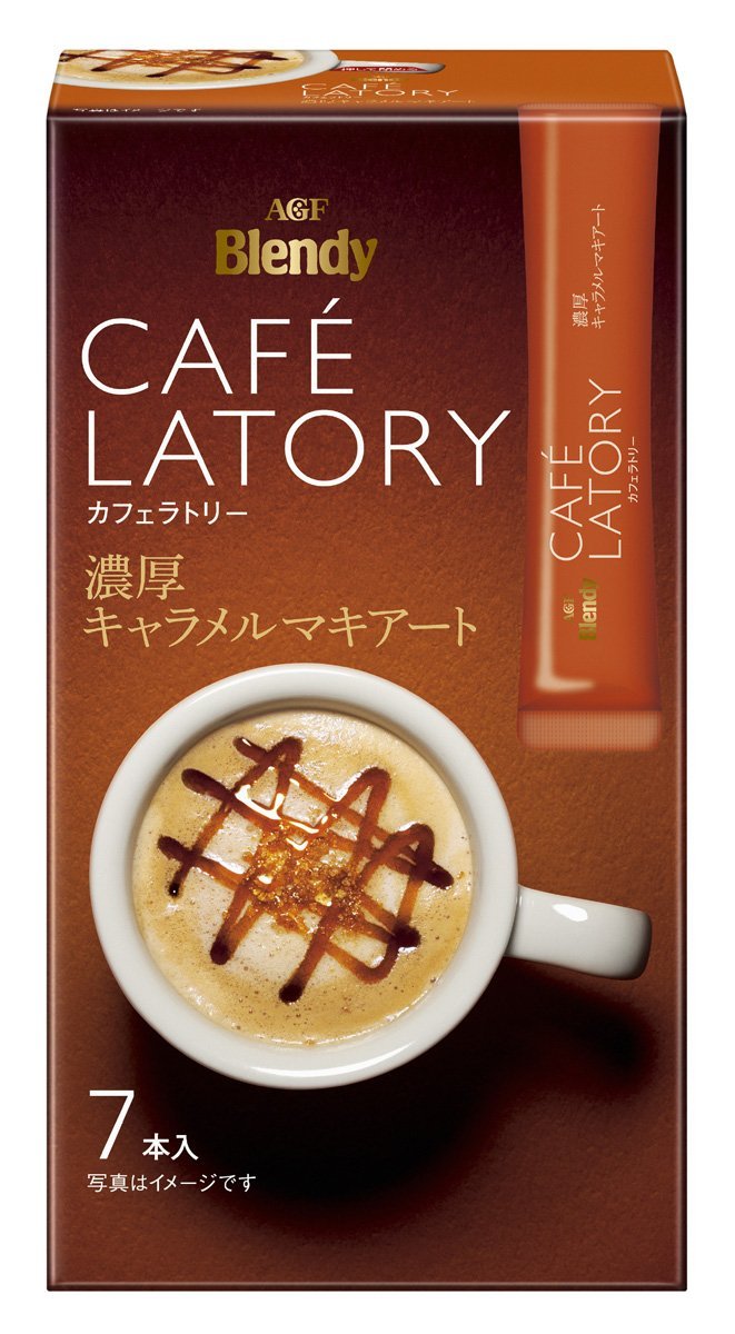 日本进口AGF Blendy CAFE LATORY醇厚焦糖玛奇朵速溶咖啡-图0