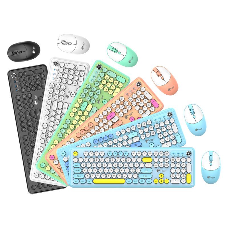 Lingsha T801A Wireless Keyboard Mouse Set Desktop Computer Notebook Office Business Fashion Girls Keyboard