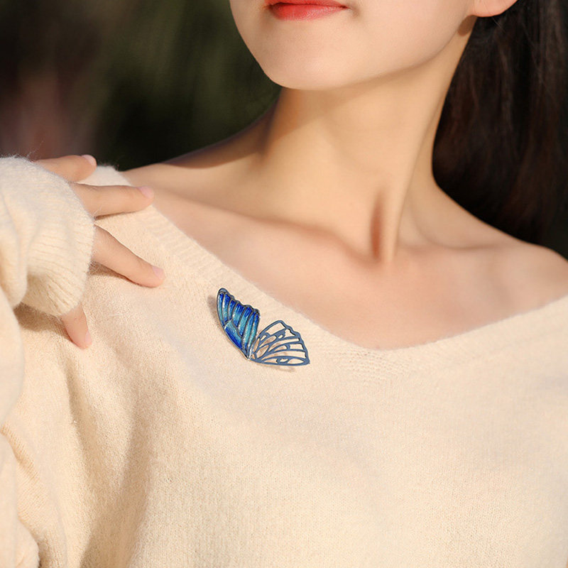 紫罗兰翅蓝蝴蝶翅膀胸针高档女精致潮胸花防走光别针生日礼物,淘宝优惠券,粉丝福利购,淘宝优惠卷