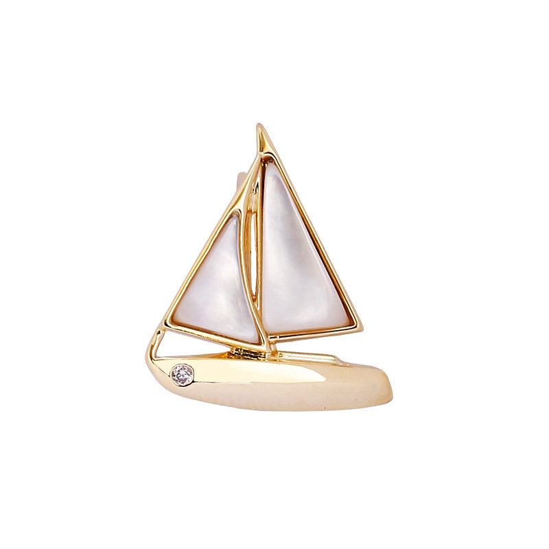 【紫罗兰正版】白帆胸针精美小巧一帆风顺帆船胸花别针生日礼物,淘宝优惠券,粉丝福利购,淘宝优惠卷