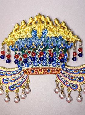 点翠凤冠头饰冰箱贴摆件磁吸国风创意文创装饰送同学朋友毕业礼物