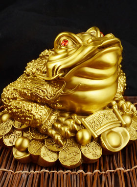 三足金蟾摆件纯铜蛤蟆高端店铺