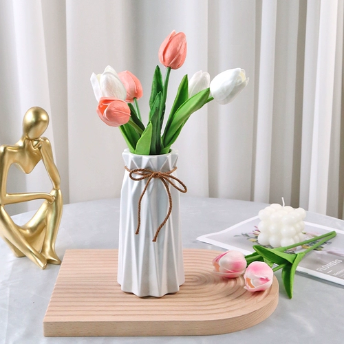 Слишком очень нравится!Высоко -громкий тюльпан поддельный цветочный моделирование цветочный букет гостиная сухой цветочный дисплей дома цветочные маленькие украшения