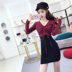 Mùa thu 2019 mới của phụ nữ phiên bản Hàn Quốc của chiếc váy tự may cổ chữ V có dây rút đan dây thắt lưng cao là váy bó hông mỏng - Váy eo cao đầm sơ mi trắng that eo Váy eo cao