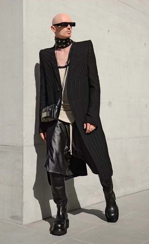 MRLEE independent style rick 20fw pfreramr dark pattern neue shoulder pad suit coat