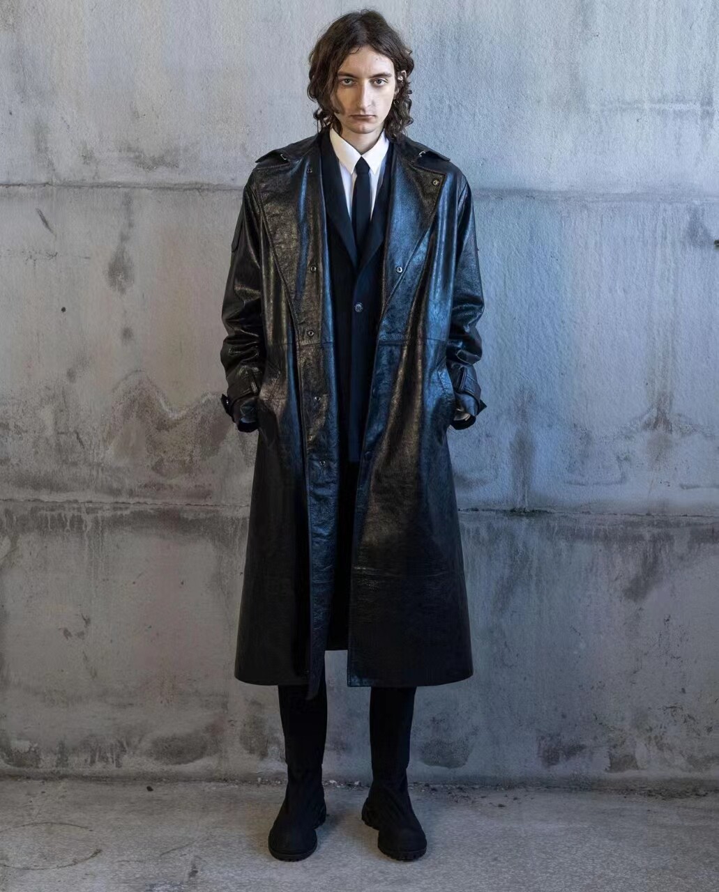 MRLEE independent style retro workwear trench coat lambskin trench coat Lambskin Trench Coa