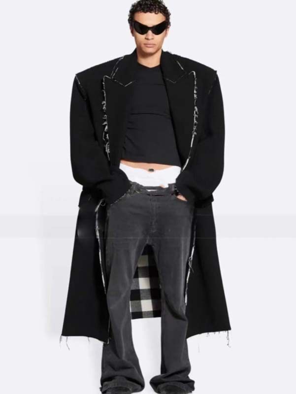 MRLEE independent style Edge reversible virgin wool silhouette woolen shoulder pad coat