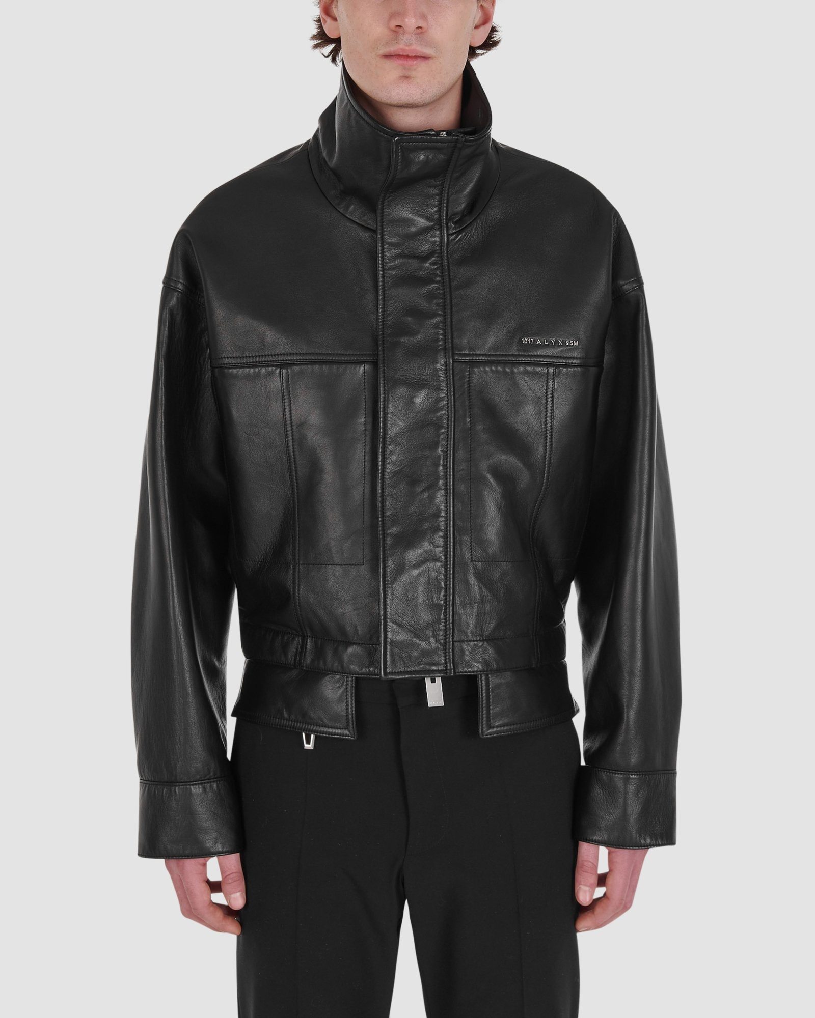 MRLEE independent style leather motorcycle stand collar splicing multi-pocket leather jacket zipper sheepskin jacket