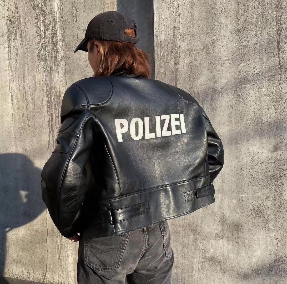 Vetements "Polizei" Leather Jacket