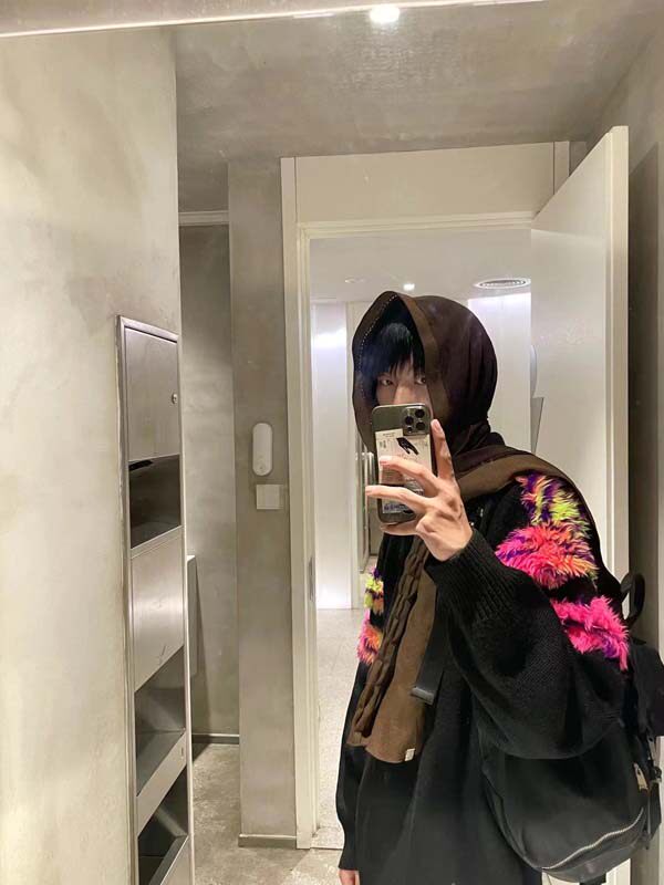 MRLEE independent style 18fw colorful flag high collar half-zip knitted sweater Eagle same style