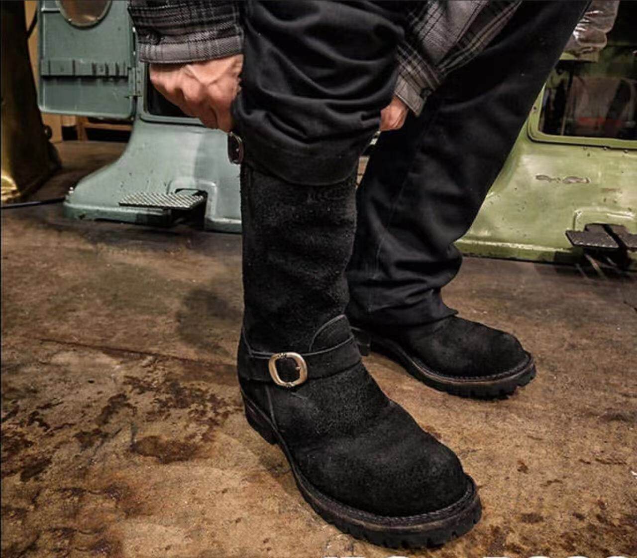 MRLEE independent style rock retro mid-calf motorcycle boots sterling silver accessories riding boots Riding boots