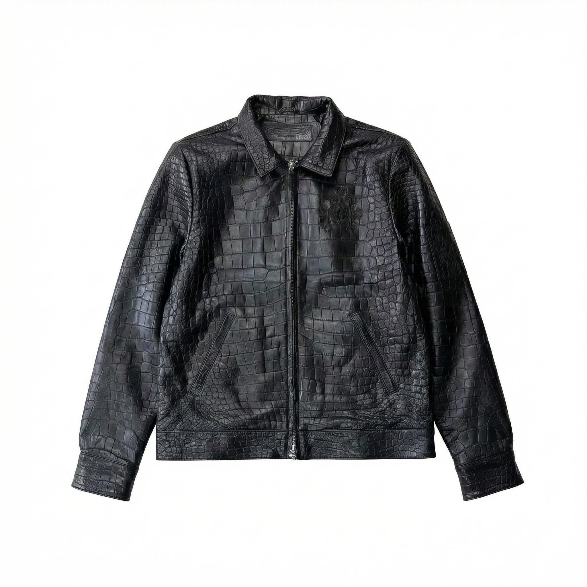 MRLEE independent style top luxury crocodile leather jacket for men, imported crocodile belly, American retro motorcycle leather jacket