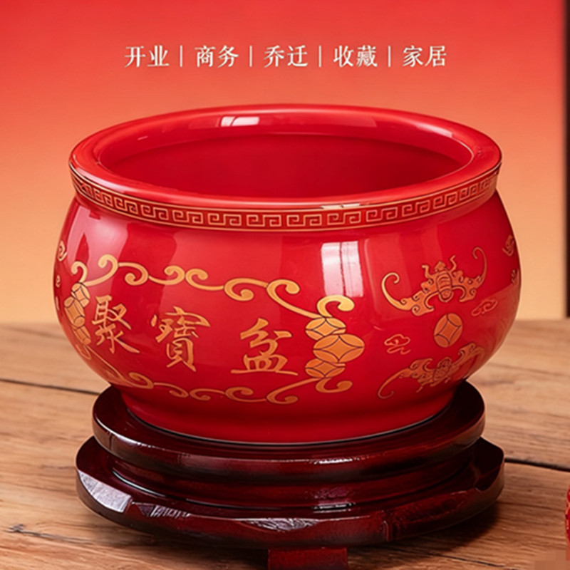 陶瓷聚宝盆摆件中式家用客厅招财聚财玄关乔迁开张工艺品开业摆件,淘宝优惠券,粉丝福利购,淘宝优惠卷