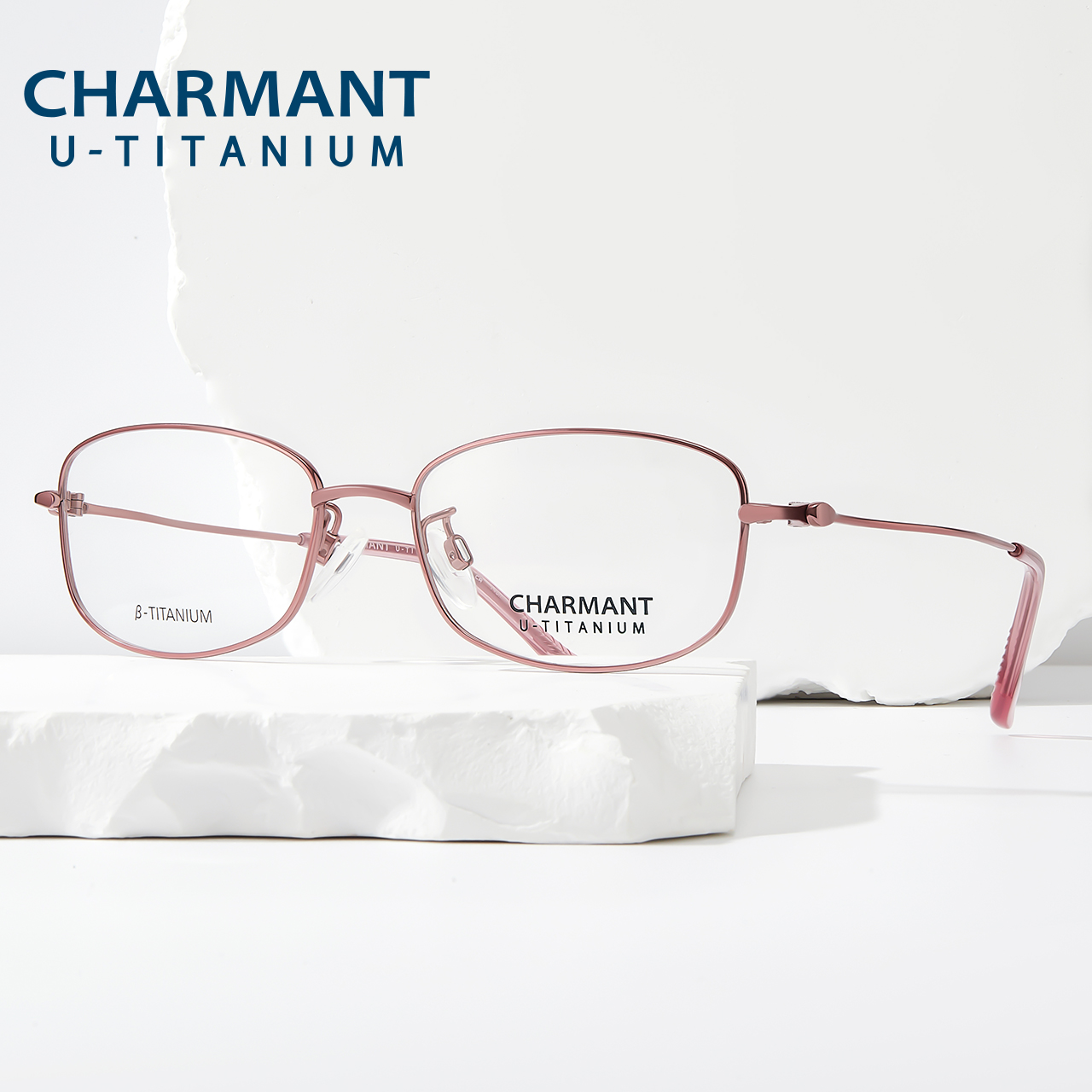 CHARMANT夏蒙优值钛眼镜框轻盈女士方框眼镜架可配近视度数38720 - 图2