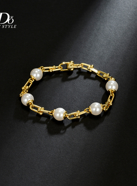 小众高级感金属珍珠手链手饰女