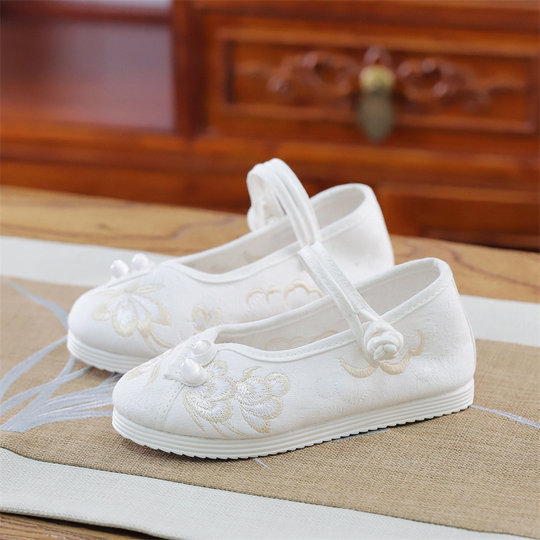 Kindermädchen handgefertigte Stoffschuhe Neue chinesische Tang -Dynastie Kleidung Cheongsam gestickte Schuhe der alten Kostüm Hanfu Performance Shoes Schuhe