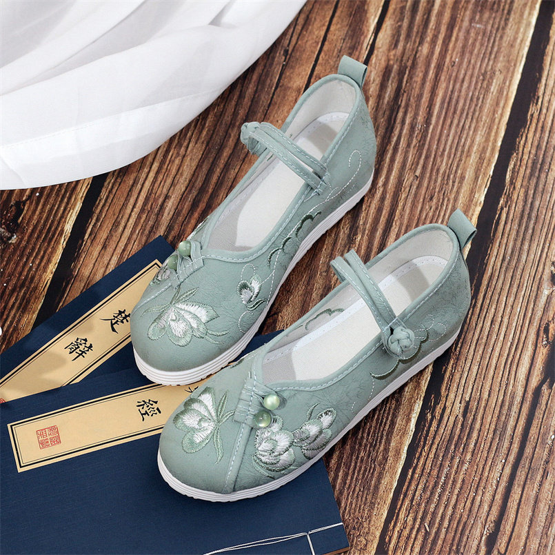 古风汉服鞋子女中国风旗袍鞋茶艺师女士圆头绣花鞋坡跟老北京布鞋,淘宝优惠券,粉丝福利购,淘宝优惠卷