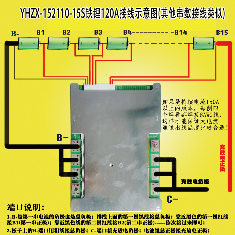 4串8串15串16串20串24串小储能磷酸铁锂保护板120A150A200A足安 - 图1