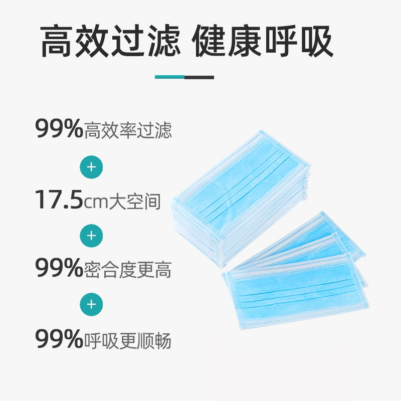 50只一盒口罩一次性三层整箱成人防护优质熔喷布防尘透气厂家出售 - 图2