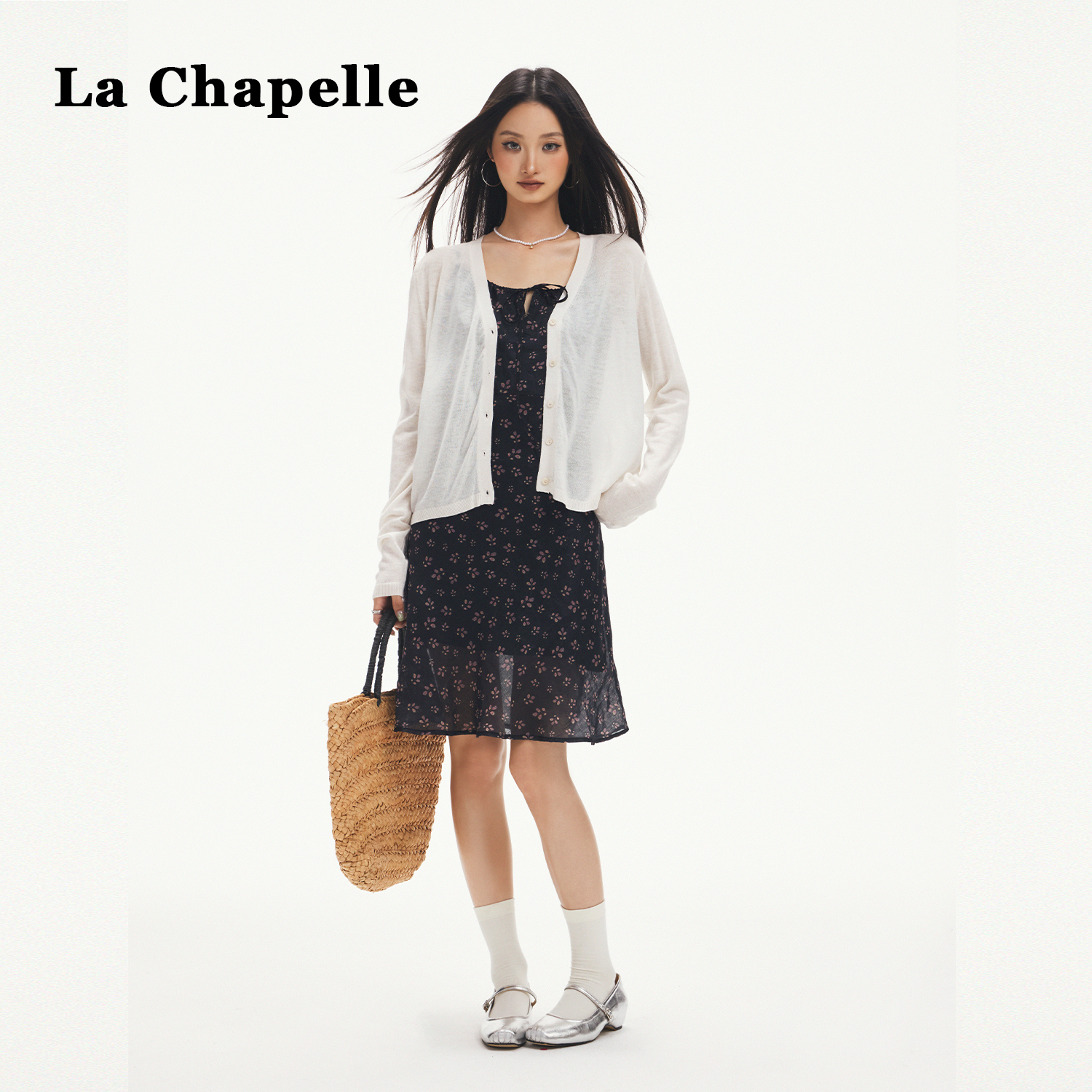 拉夏贝尔小香风羊毛长袖针织开衫外套女2025新款宽松慵懒早秋上衣 - 图2