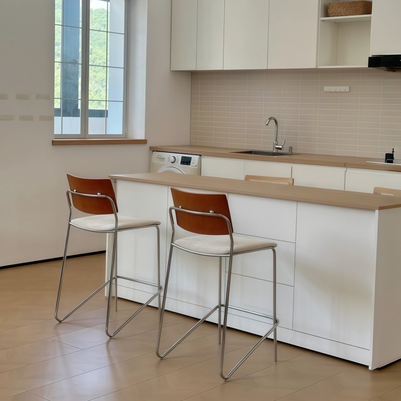 中古风吧台椅家用岛台高脚椅高级感包豪斯吧凳设计师款酒吧椅凳子,淘宝优惠券,粉丝福利购,淘宝优惠卷