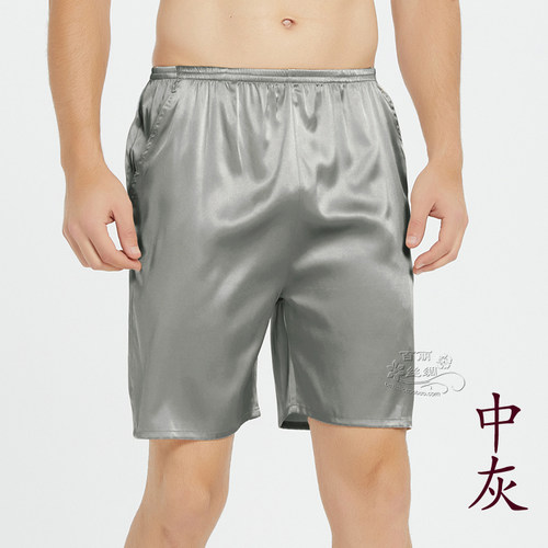 夏季天然桑蚕丝凉爽男士休闲裤真丝大短裤丝绸宽松家居裤L-5XL - 图2