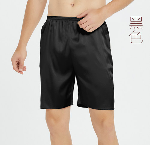 夏季天然桑蚕丝凉爽男士休闲裤真丝大短裤丝绸宽松家居裤L-5XL - 图1