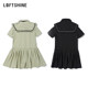 LOFTSHINE Luo Xuan dress summer ຄົນອັບເດດ: ສູງຂອງແມ່ຍິງ slimming doll collar skirt X2213800