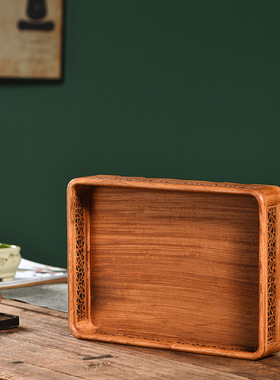 缅甸花梨茶盒实木高档茶饼收纳盒高端精致茶托盘木制茶叶盒家用