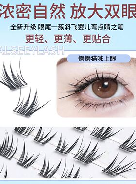 初遇季懒懒猫咪上睫毛嫁接感仿真氛围感浓密自然放大双眼假睫毛