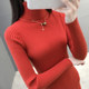 Women's mid-length turtleneck sweater, slim fit and thickened