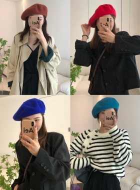 贝雷帽内衬女大头定制秋冬