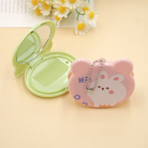 Mini small number mirror comb suit cute cartoon carry-on portable folding personality student pocket small cosmetic mirror