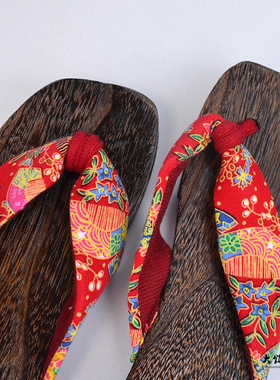 木屐装饰男女日式凉拖cos日本人字拖厚底木拖鞋防滑高跟和风实木