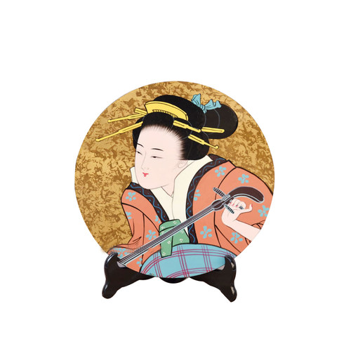 日本原单 和风传统日式工艺品 和室装饰品 漆画圆板摆件 漆器多款 - 图3