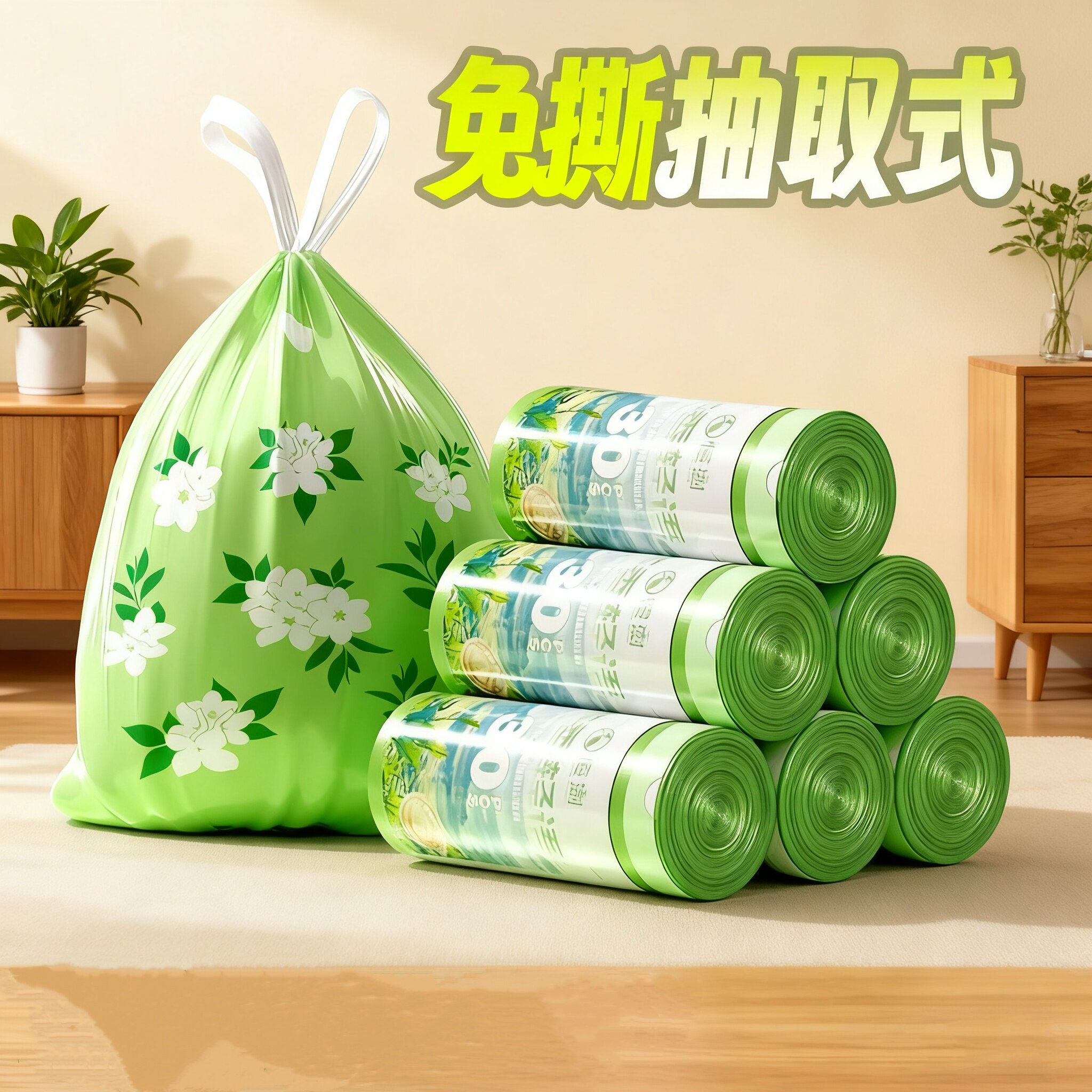 恒澍免撕抽绳客厅厨房厕所塑料袋