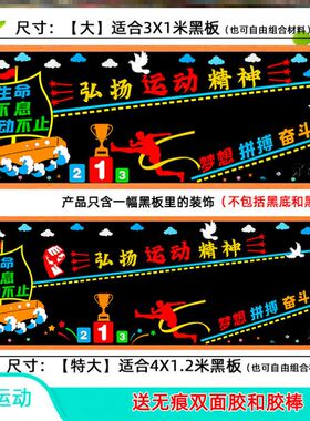 2026墙贴弘扬班级运动项目体育节运动精神篮球运动会装饰场景布置