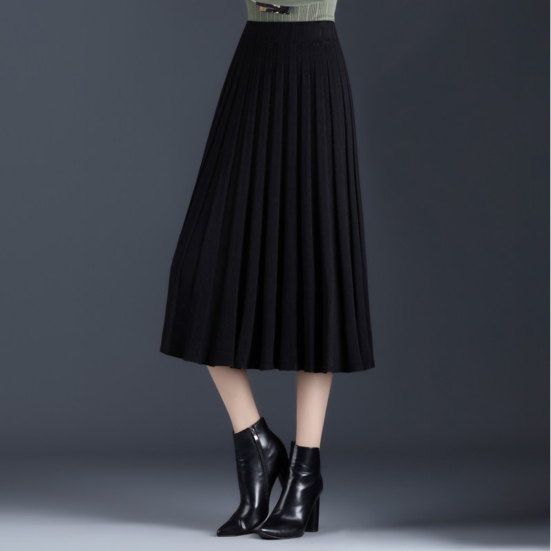 2022秋冬a字百搭毛线子女配半身裙 曲爱婷女装半身裙