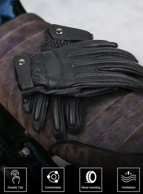 Mens Touch Screen Gloves Leather Motorcycle Glove Outdoor Fu