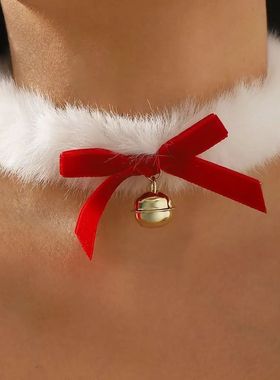 Christmas Tree Christmas Plush Choker Hairball Sweet Bow Pen