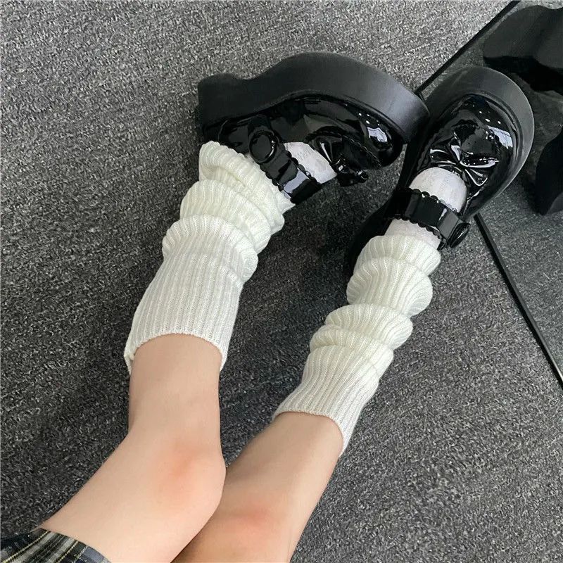 1/2pair Lolita Long Socks for Women Leg Warmers Knitted Stoc - 图2