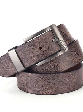 New Men's High-Quality PU Leather Belt Metal Pin Buckle Belt